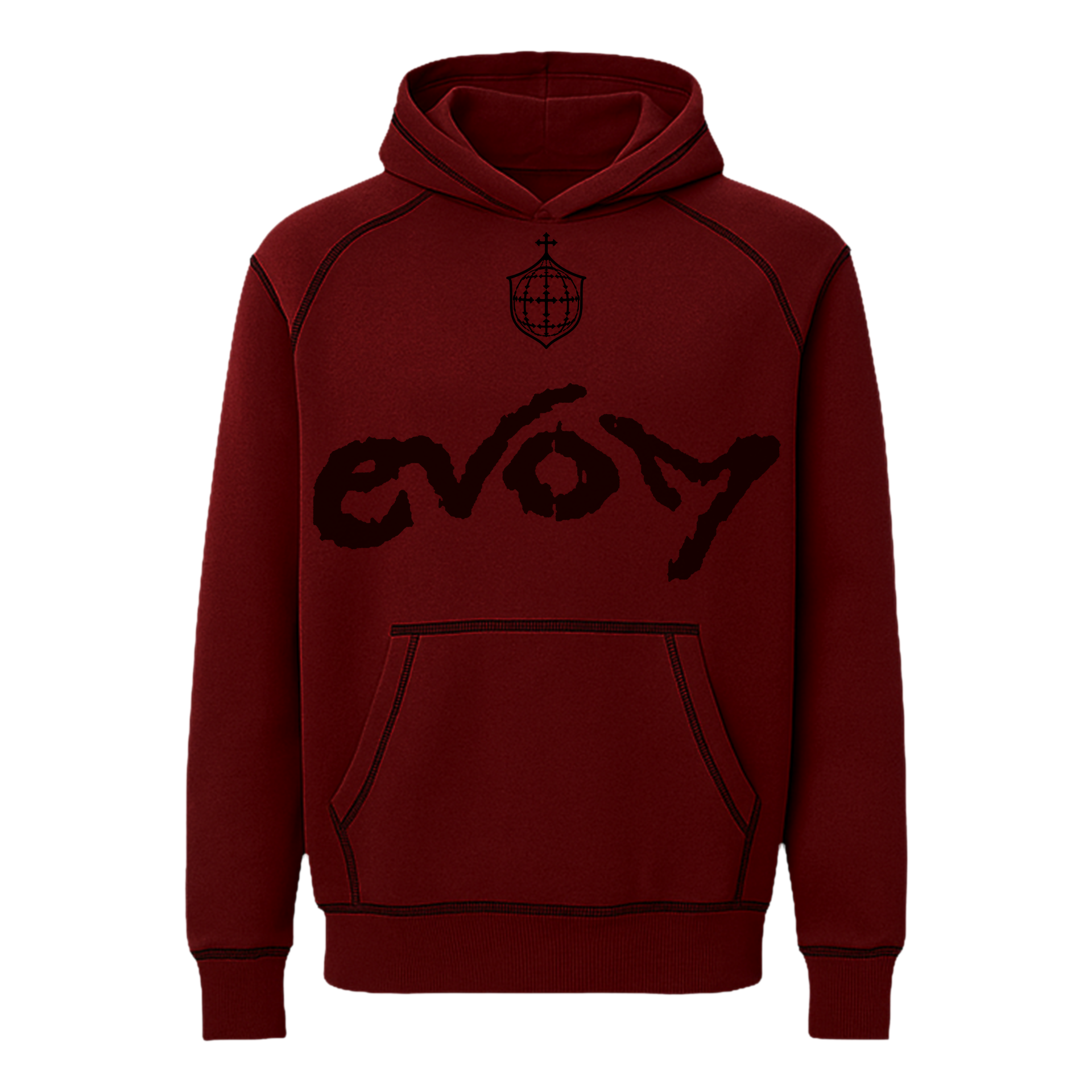 Blusa de Moletom Hoodie EVOM Vinho - Veigh Merch Oficial